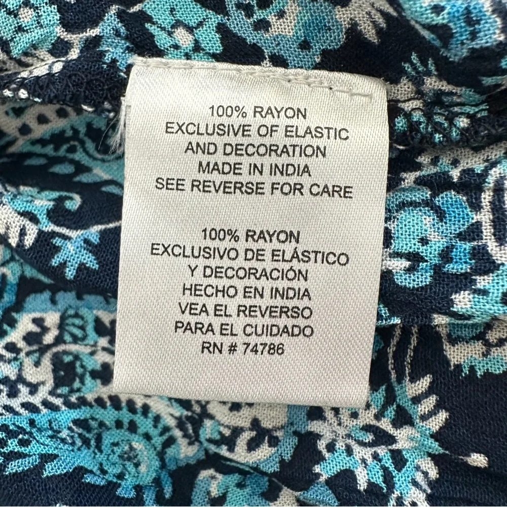 NEW! BILA Nola Tiered Maxi Skirt Boho Indian Block Print Blue Paisley Size L